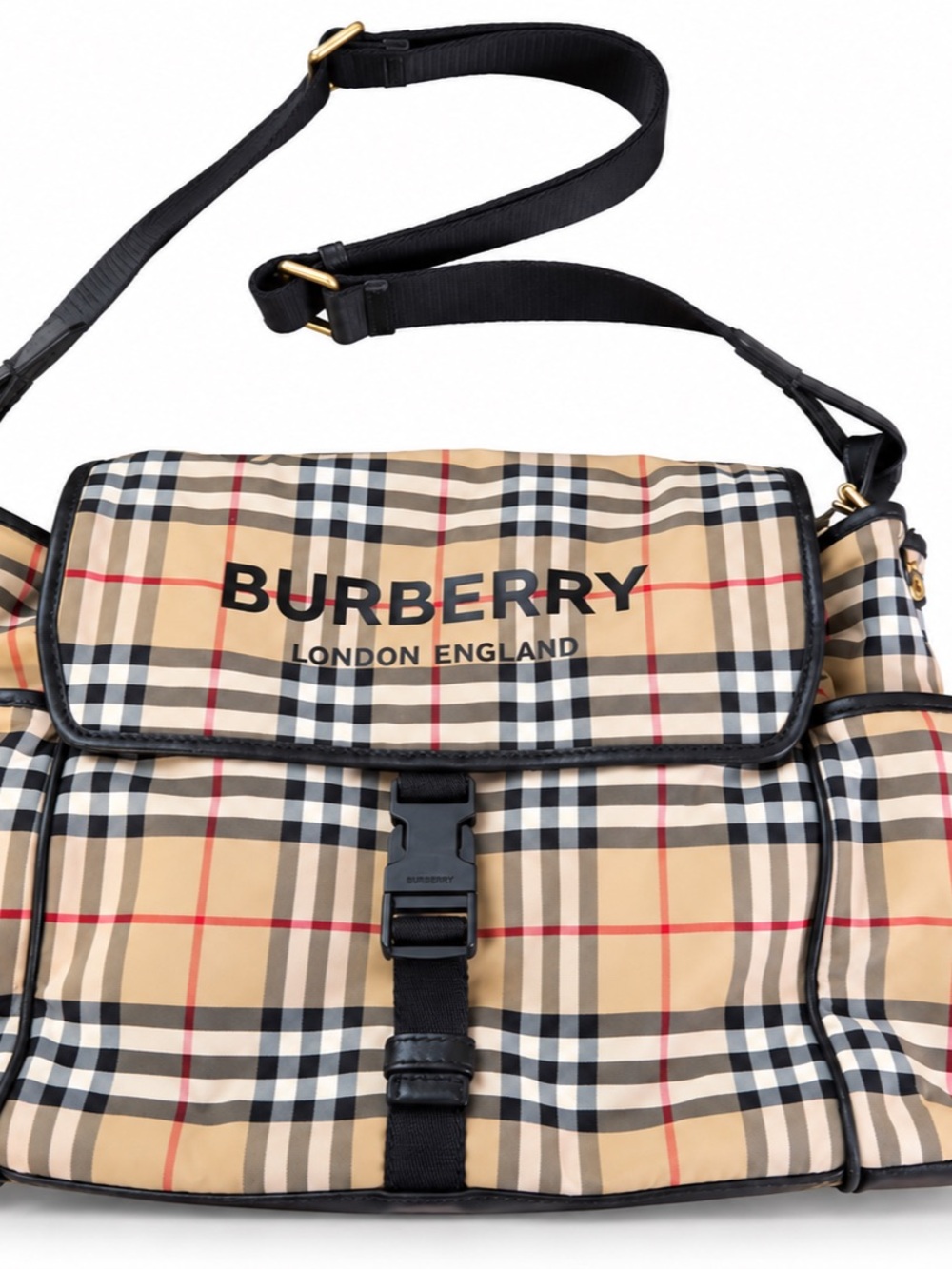 BURBERRY Vintage Check Flap Diaper Bag